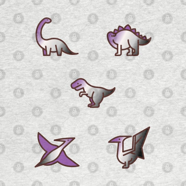 Discreet Pride Asexual Dinosaurs by ColoredRatioDesign